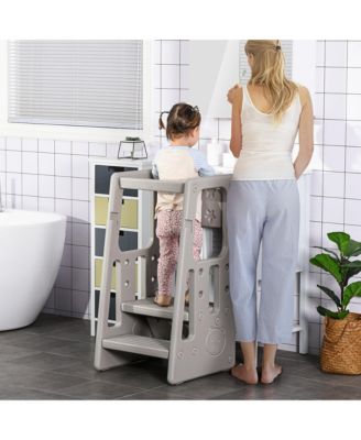 Adjustable Toddler Tower with Anti-Slip Mat - 3 Height Settings