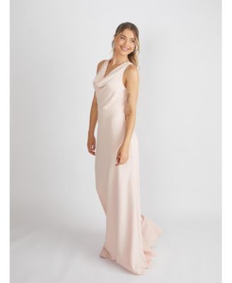 Women's Cowl Front Crepe Bridesmaid Dress
