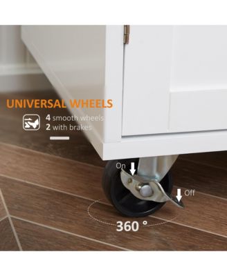 Black Kitchen Companion: Utility Cart with Wheels, Drawer &amp; Cabinet