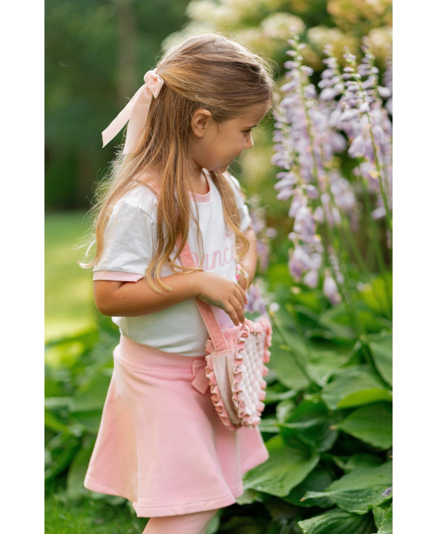 Сумка Bits & Bows Velvet Ruffle Heart Purse in Pink для девочек — фото 3