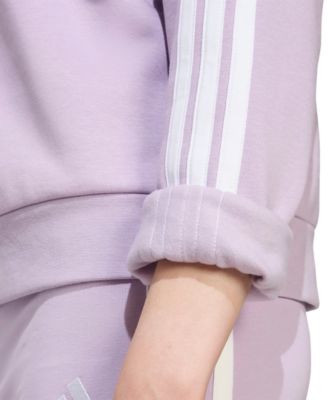 Women's Essentials 3-Stripes Fleece Crew Neck Sweatshirt