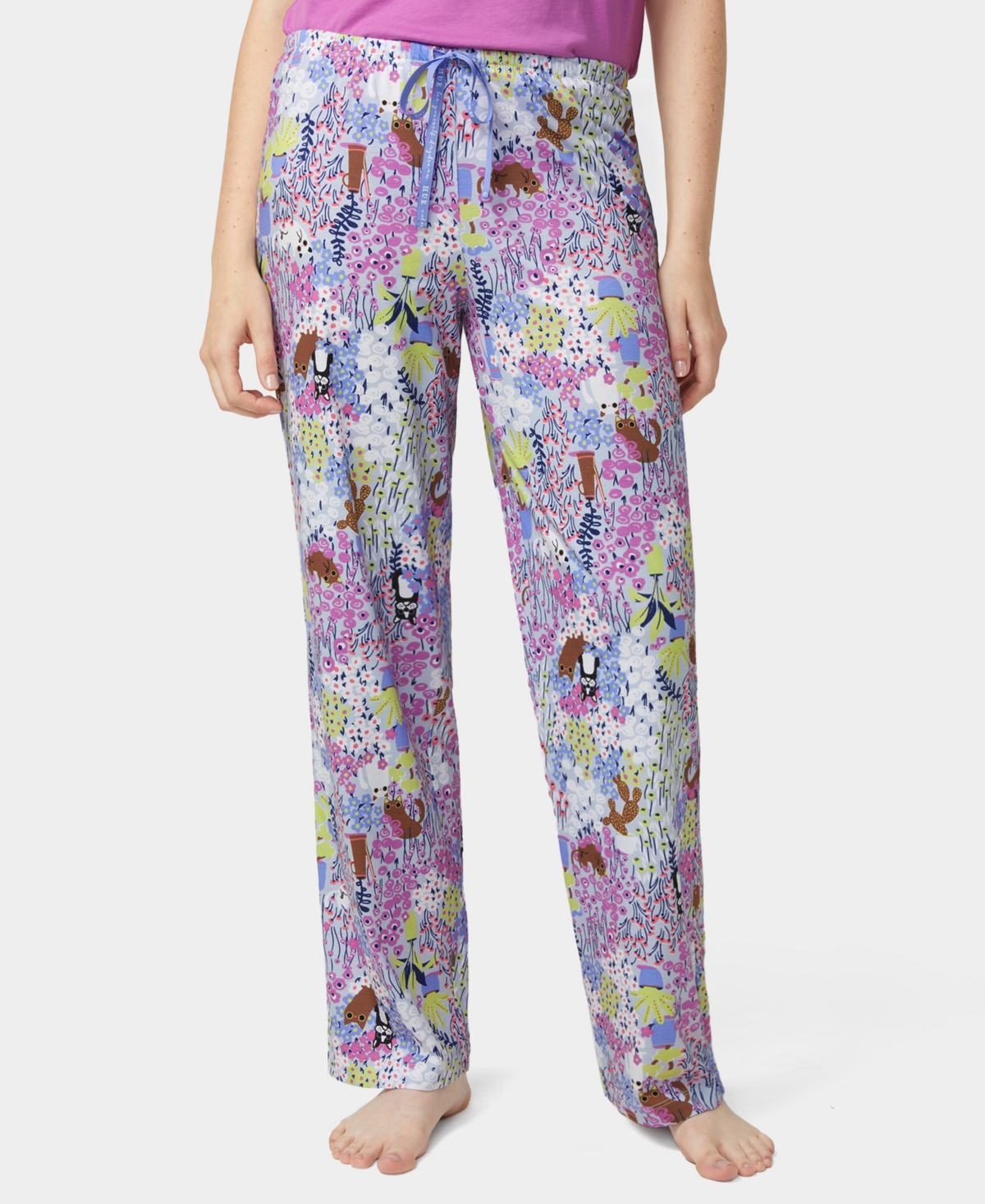 Hue Women's Printed Long Pajama Pants In Pink