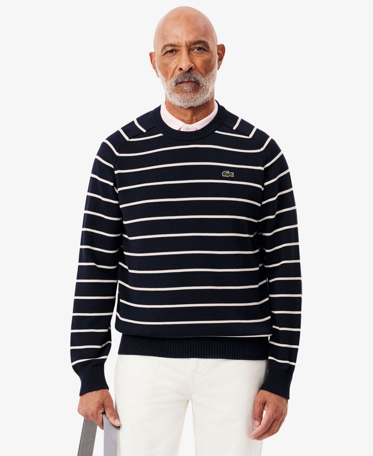 Мужской полосатый 3D свитер с круглым вырезом горловины