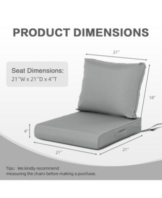 Outdoor Chair Cushions Set, 21"x21", Water Resistant Outdoor Deep Seat Cushions with Handle & Adjustable Straps.