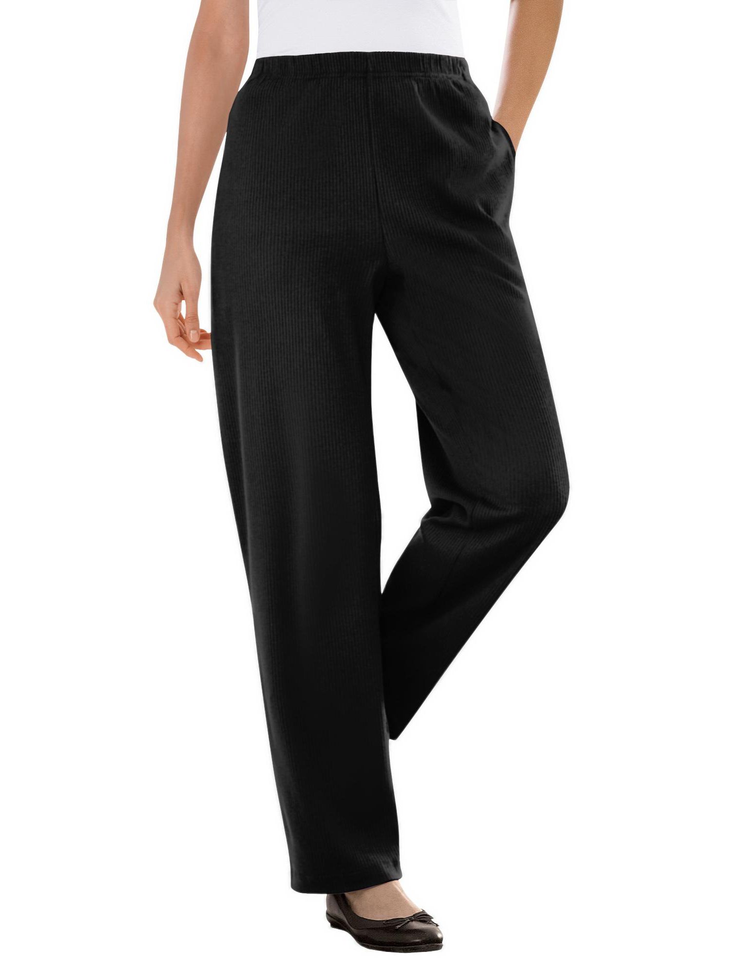 Women's Within Tall 7-Day Knit Ribbed Straight-Leg Pull-On Pants