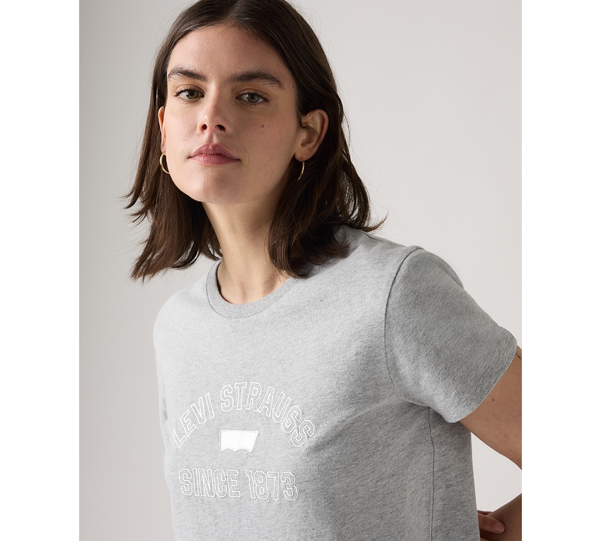 Levi's Women's Perfect Graphic Logo Cotton T-shirt In Gray
