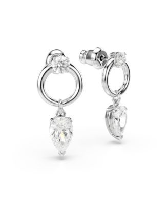 Mesmera Rhodium Plated Drop Earrings