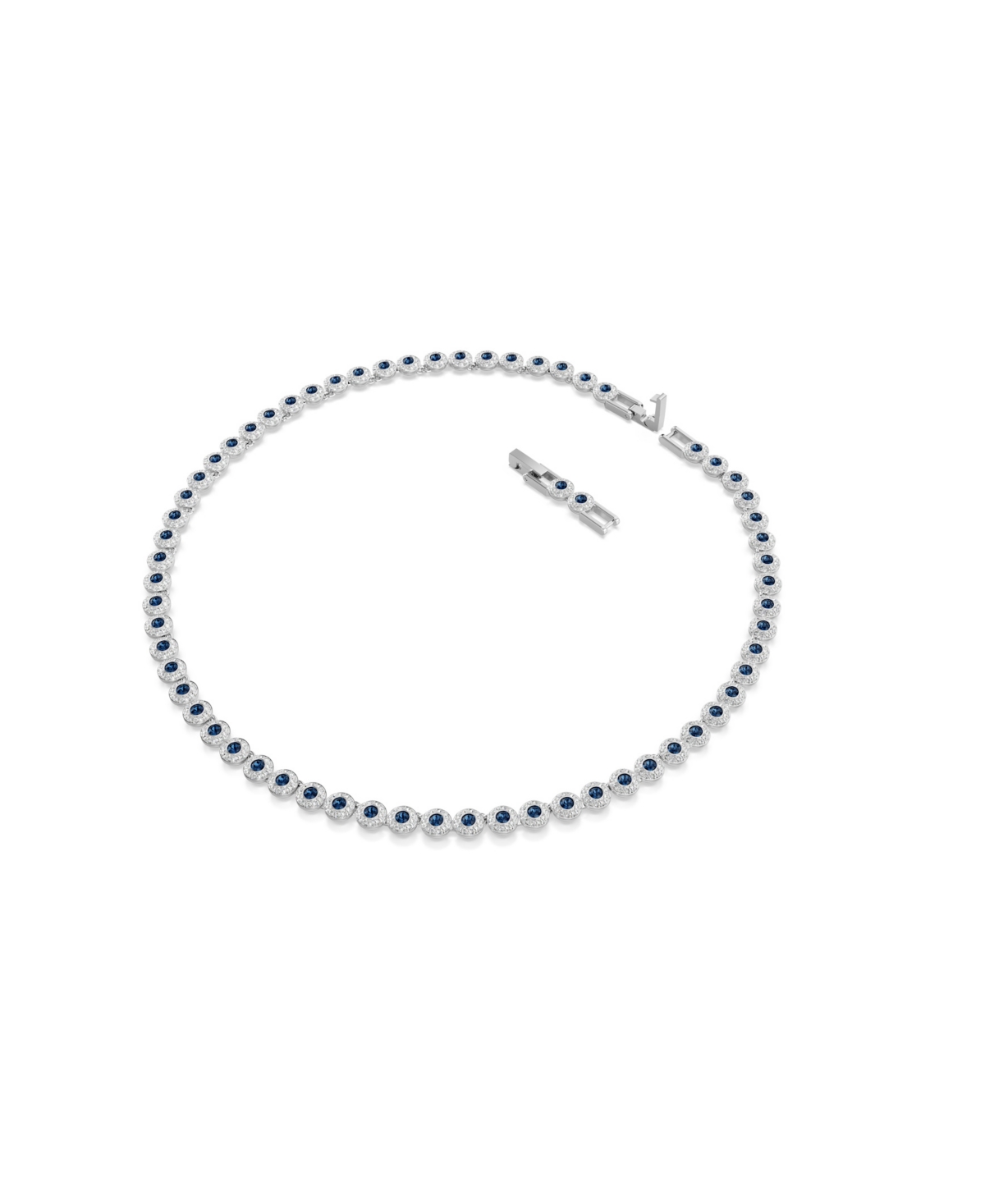 Swarovski Una Angelic Rhodium Plated Crystal Tennis Necklace In Multi