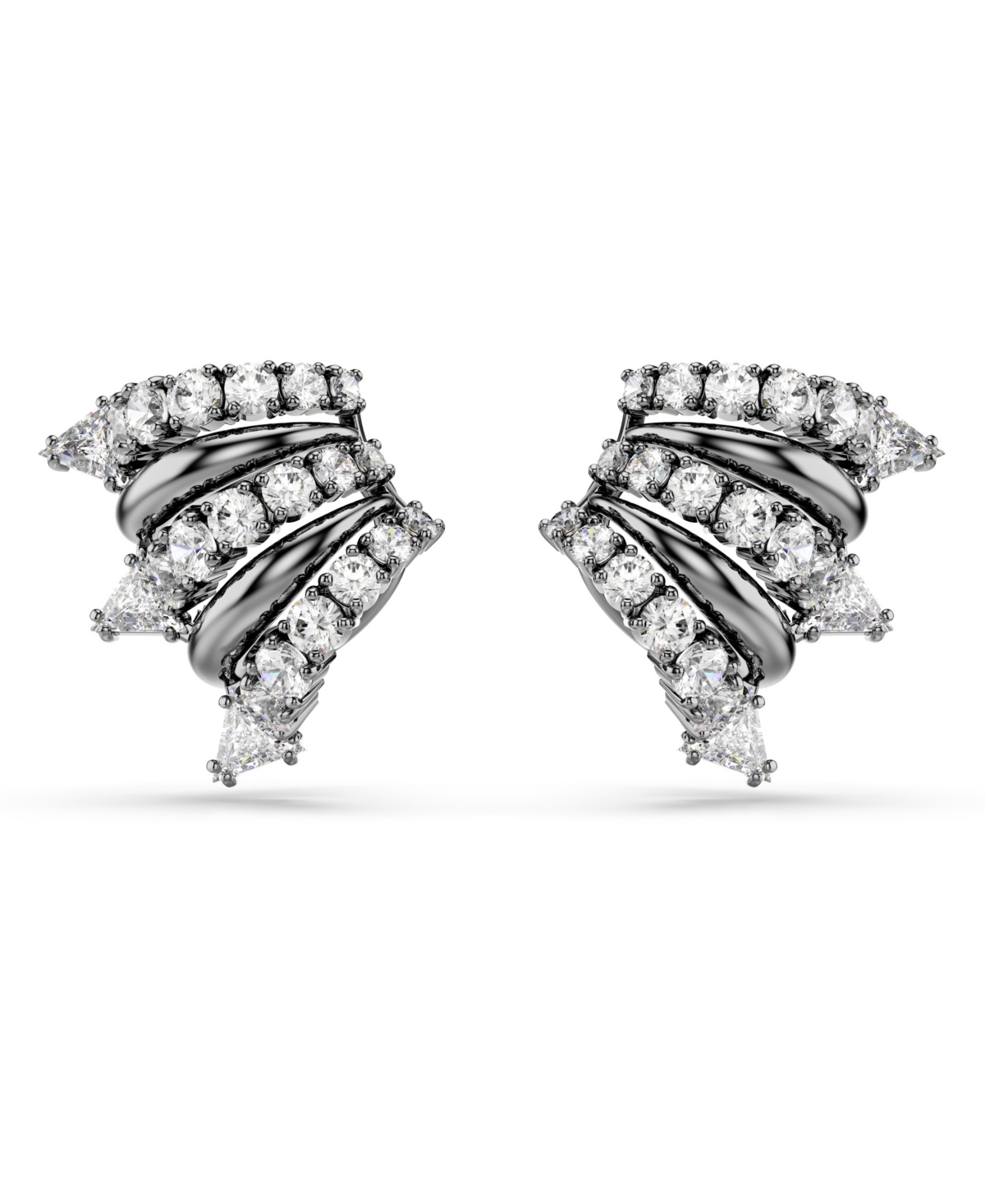 Swarovski Sublima Ruthenium Plated Ear Cuffs In Gray