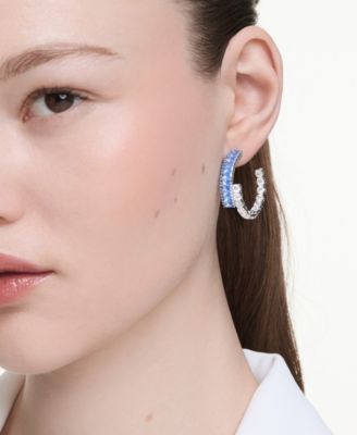 Matrix Rhodium Plated Hoop Earrings