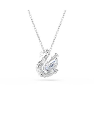 Swan Rhodium Plated Pendant Necklace