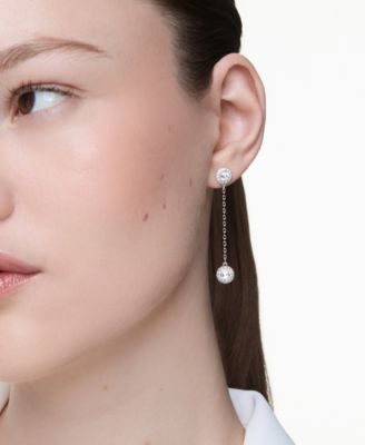 Una Angelic Rhodium Plated Drop Earrings