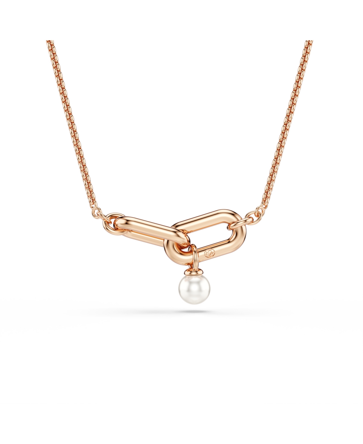 Swarovski Constella Crystal Pearl Round Cut Pendant Necklace In Gold
