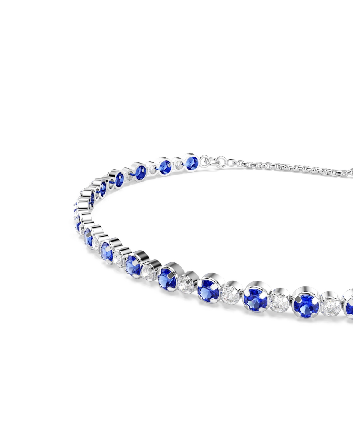 Swarovski Swaroski Matrix Rhodium Plated Tennis Bracelet In Blue