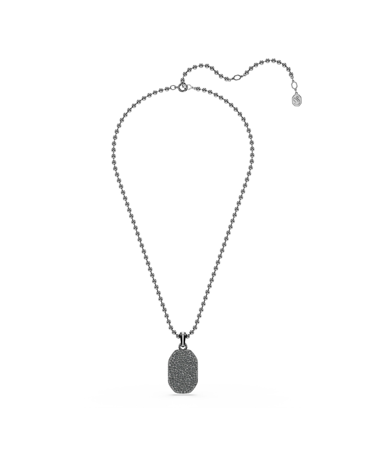 Swarovski Dextera Octagon Ruthenium Plated Pendant Necklace In Black