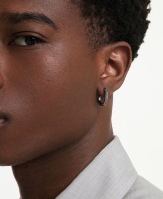 Dextera  Rhodium Plated Hoop Earrings