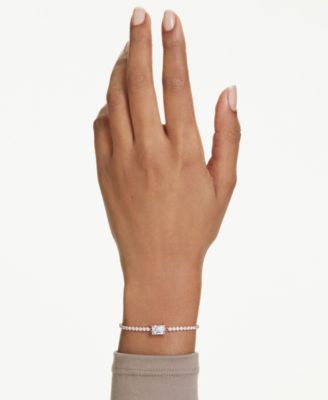 Swaroski Matrix Metal-tone Plated Tennis Bracelet