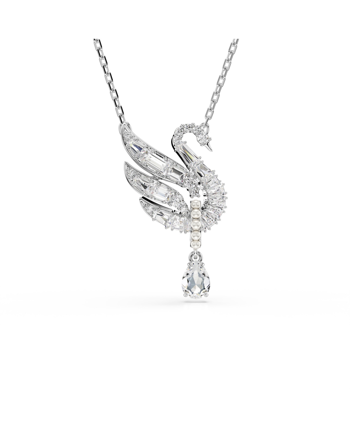 Swarovski Swan Vienna Rhodium Plated Pendant Necklace In Silver