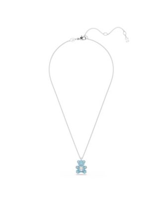 Teddy Rhodium Plated Pendant Necklace