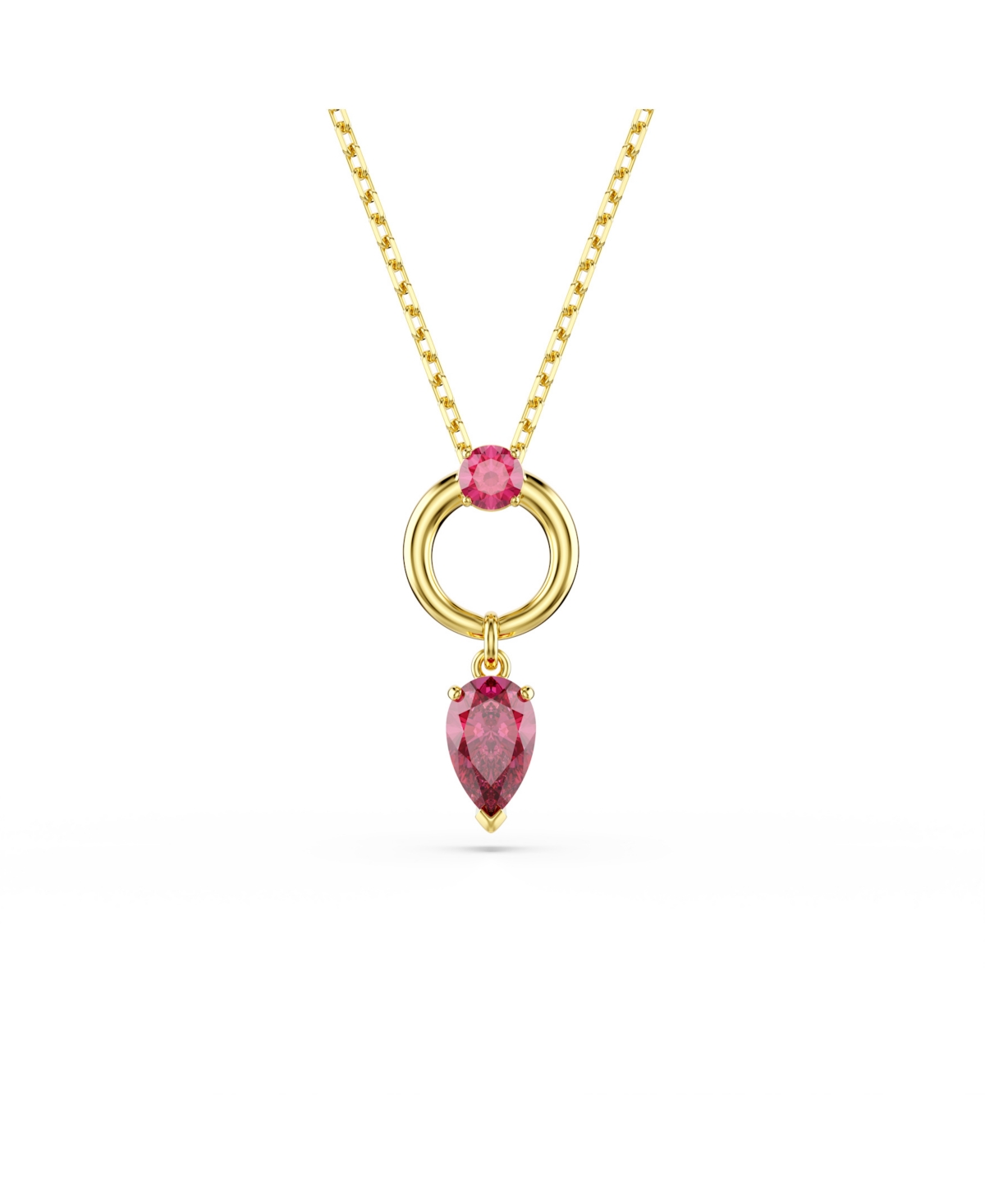 Swarovski Mesmera Gold-tone Plated Pendant Necklace In Pink