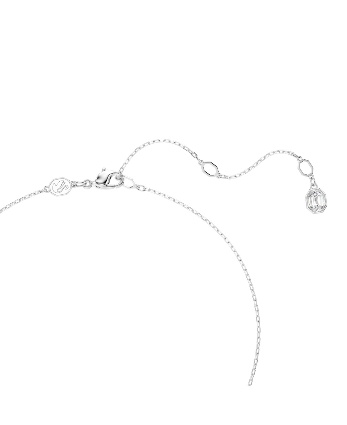 Swarovski Una Angelic Rhodium Plated Y Pendant Necklace In Silver