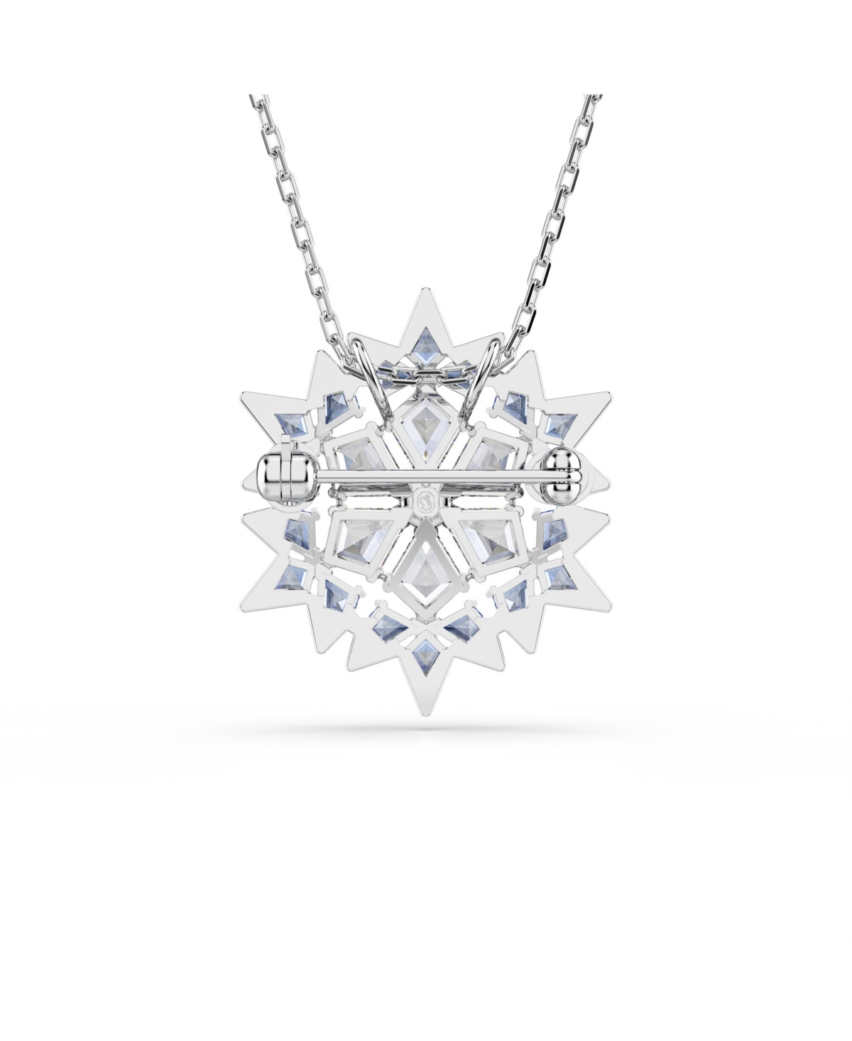 Swarovski Magic Rhodium Plated Brooch And Pendant Necklace In Blue