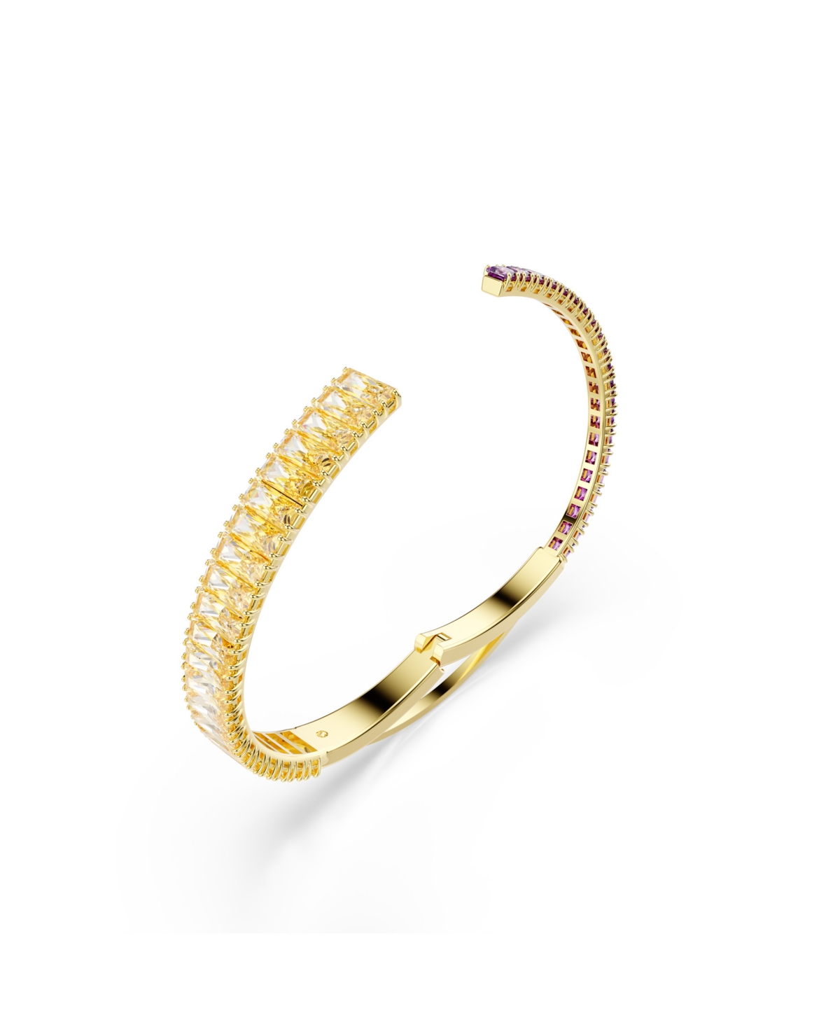 Swarovski Swaroski Matrix Gold-tone Plated Bangle In Purple