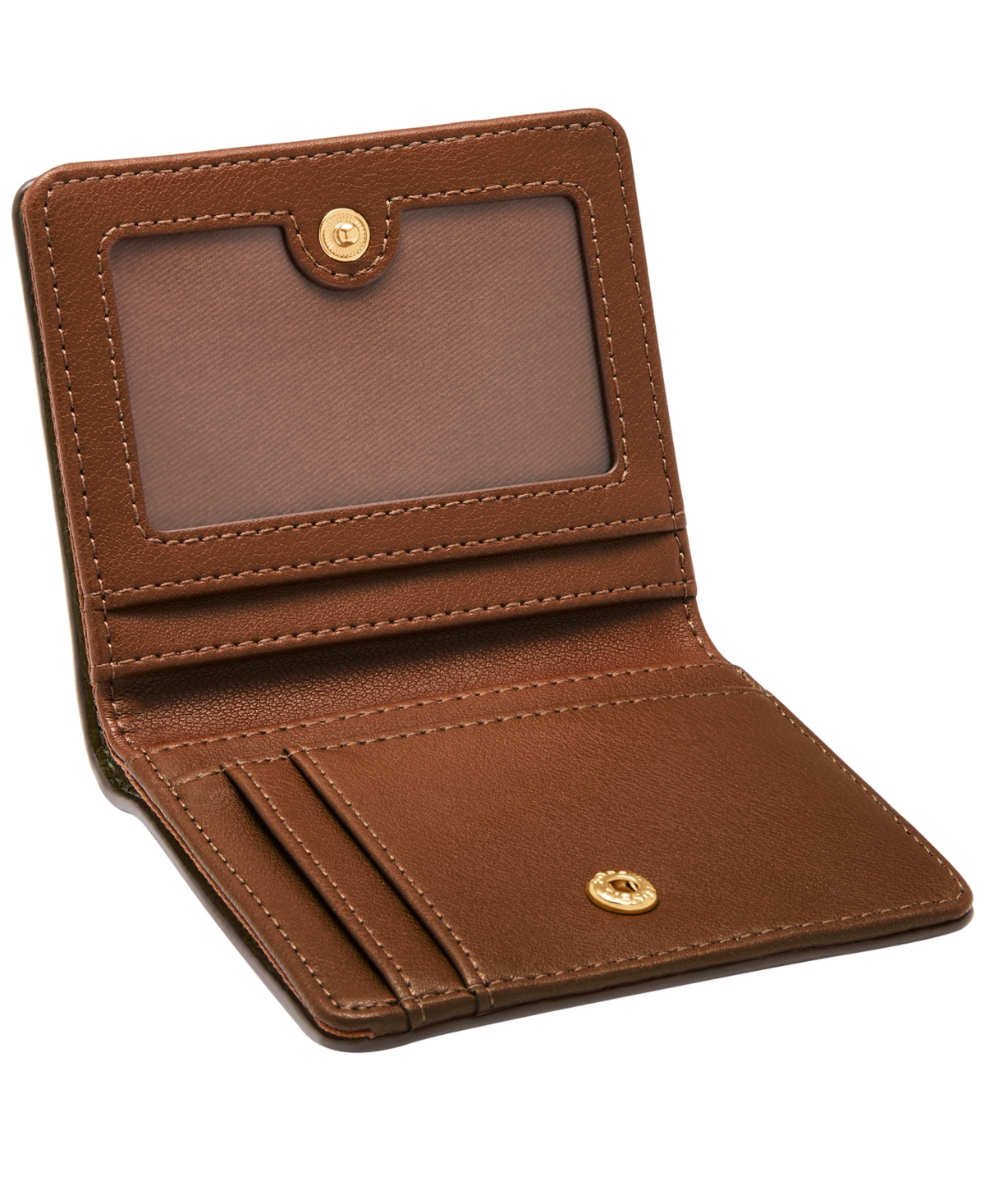 Fossil Logan Leather Small Bifold Wallet In Green