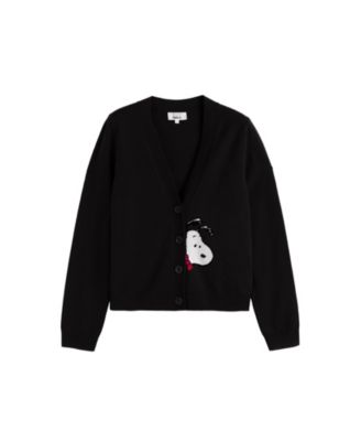 Women's Wool-Cashmere Snoopy Peekabow Cardigan