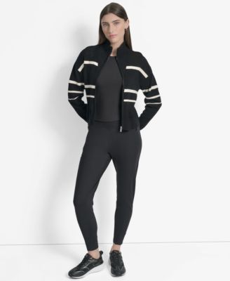 Women's Open Stitch Full Zip Stripe Jacket