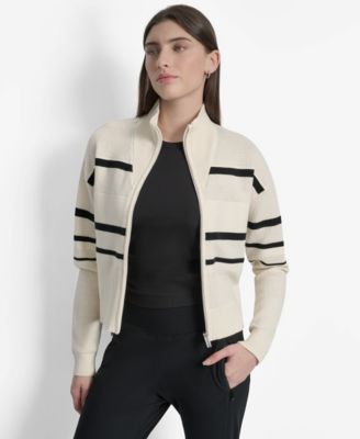 Women's Open Stitch Full Zip Stripe Jacket