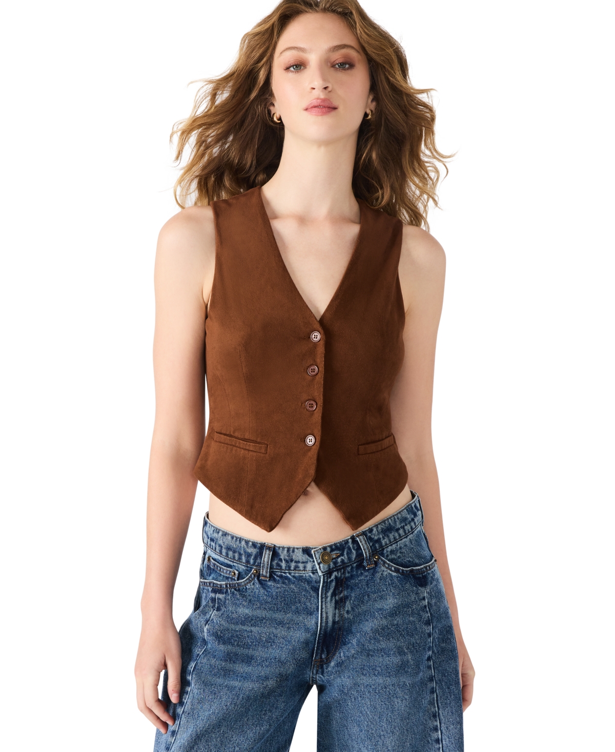 Bb Dakota Women's Sleeveless V-neck Barrett Top In Brown