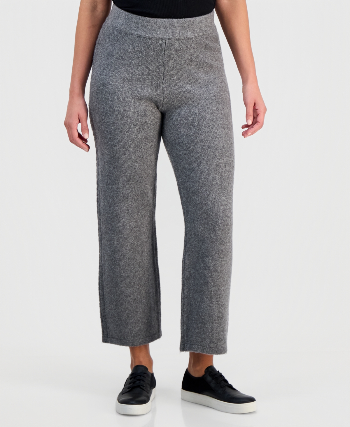 Jones New York Petite Mix Stitch Sweater Pants In Gray