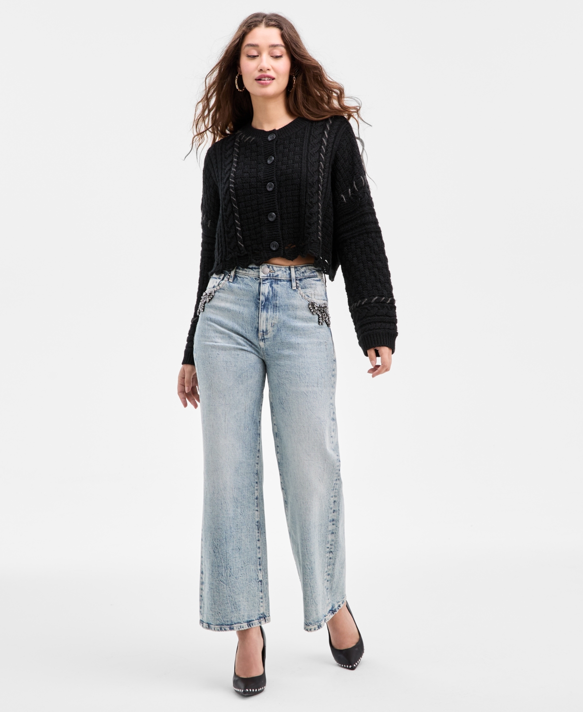 Guess Women's Ankle Wide-leg Jeans In Blue