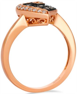 Vanilla Diamond and Chocolate Diamond Ring (0.28 ct. t.w.) in 14K Strawberry Gold