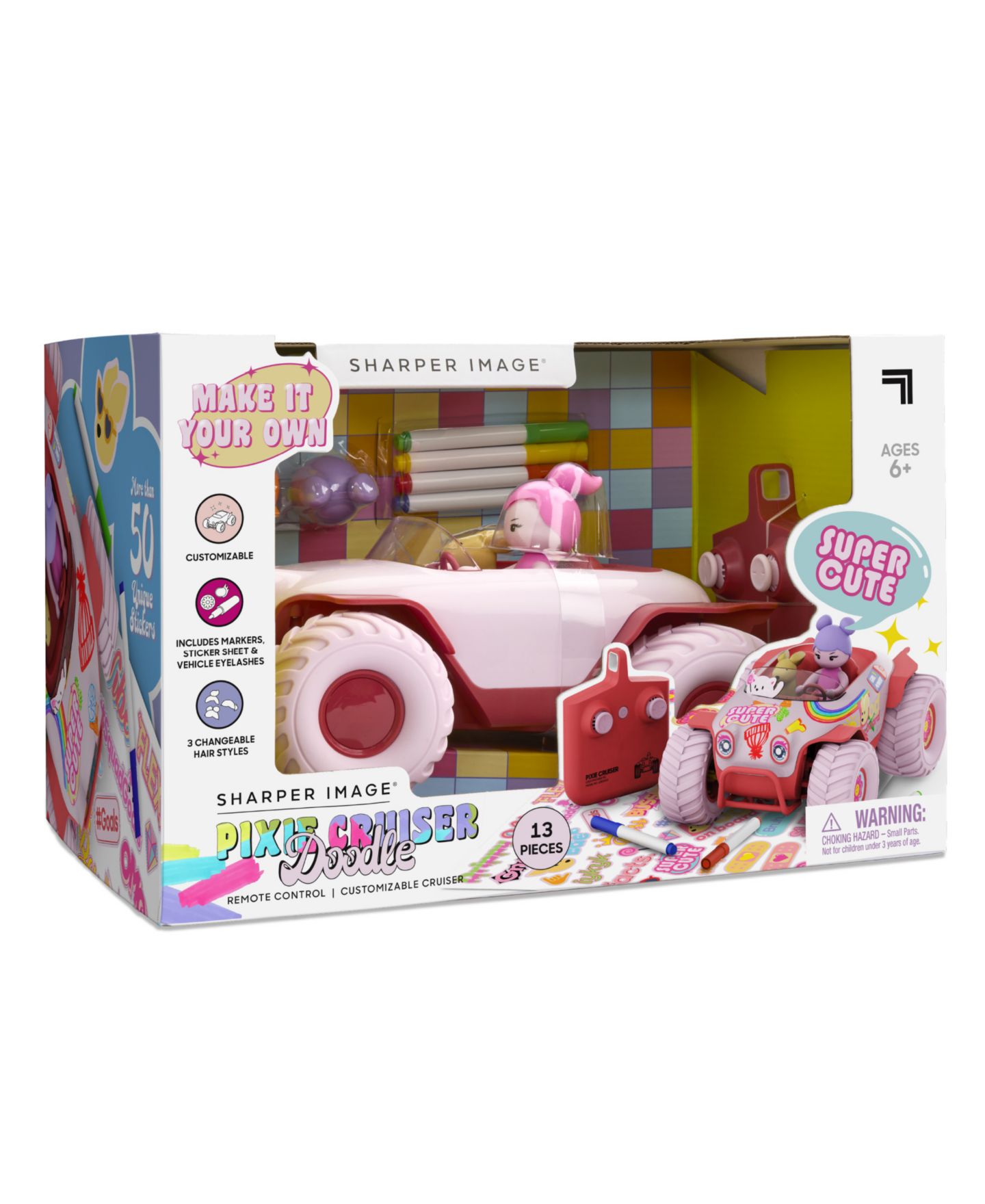 Детская игрушка Sharper Image Pixie Cruiser Doodle Customizable Remote-Control Car — фото 8