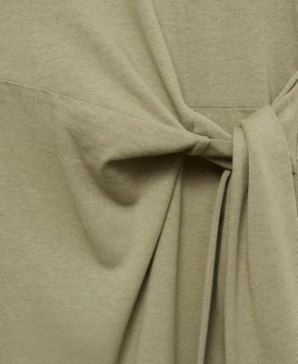 Women's Knot Detail Cotton Midi Dress