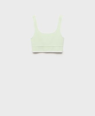 MANGO - Women's Contrasting Trim Knitted Top