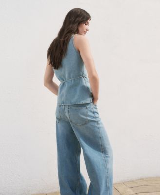 Women's Buttoned Denim Gilet Jacket