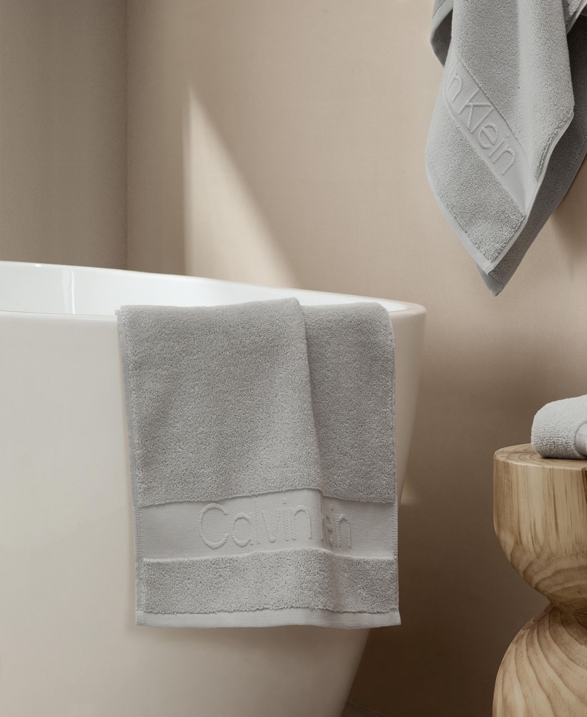 Calvin Klein Iconic Cotton Jacquard Hand Towel, 30" x 16"