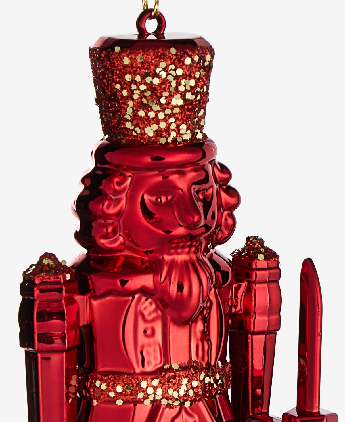 Holiday Lane Christmas Glitters Red Nutcracker Ornament, Macy's Exclusive In Red