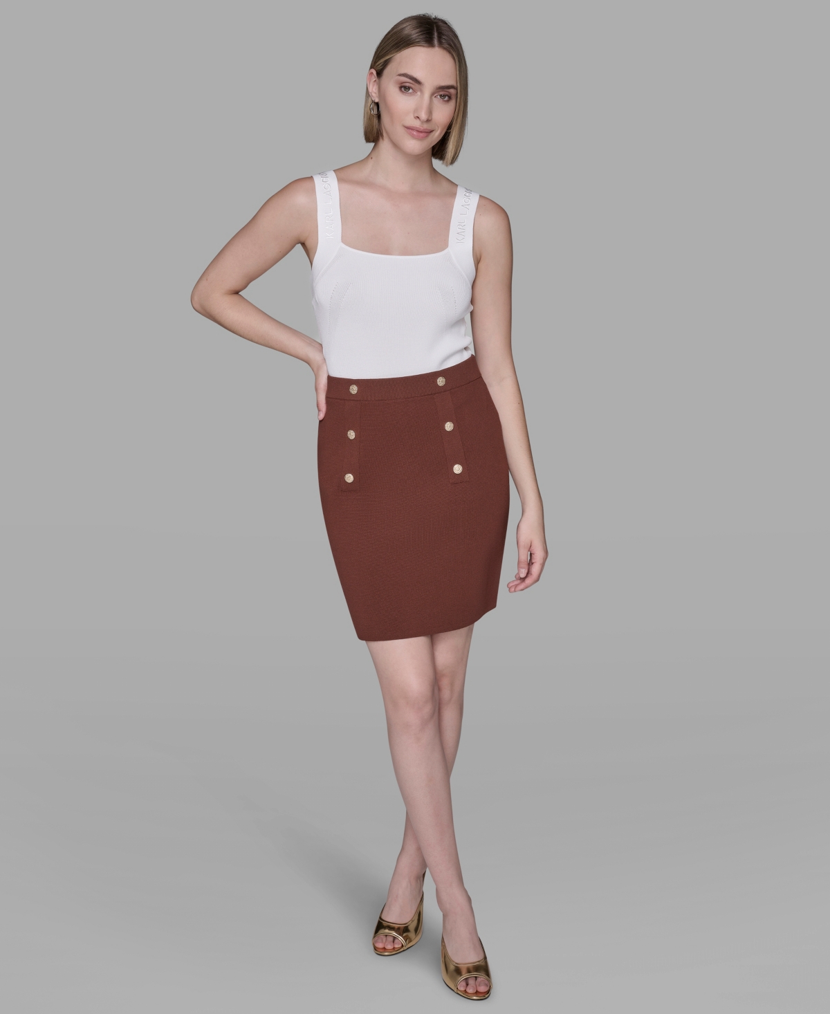 Karl Lagerfeld Women's Pencil Skirt In Brown