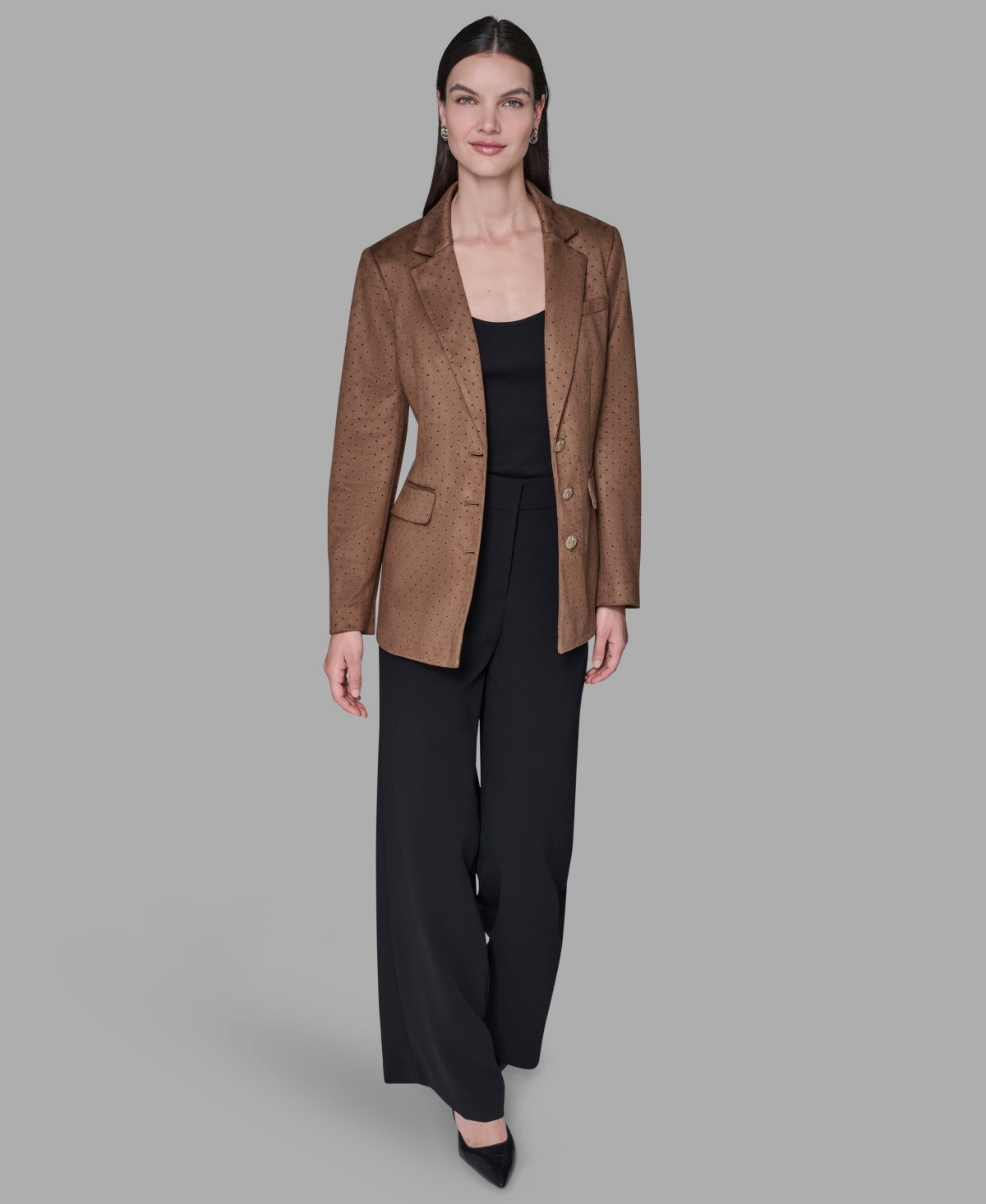 Karl Lagerfeld Women's Long Sleeves Blazer In Brown