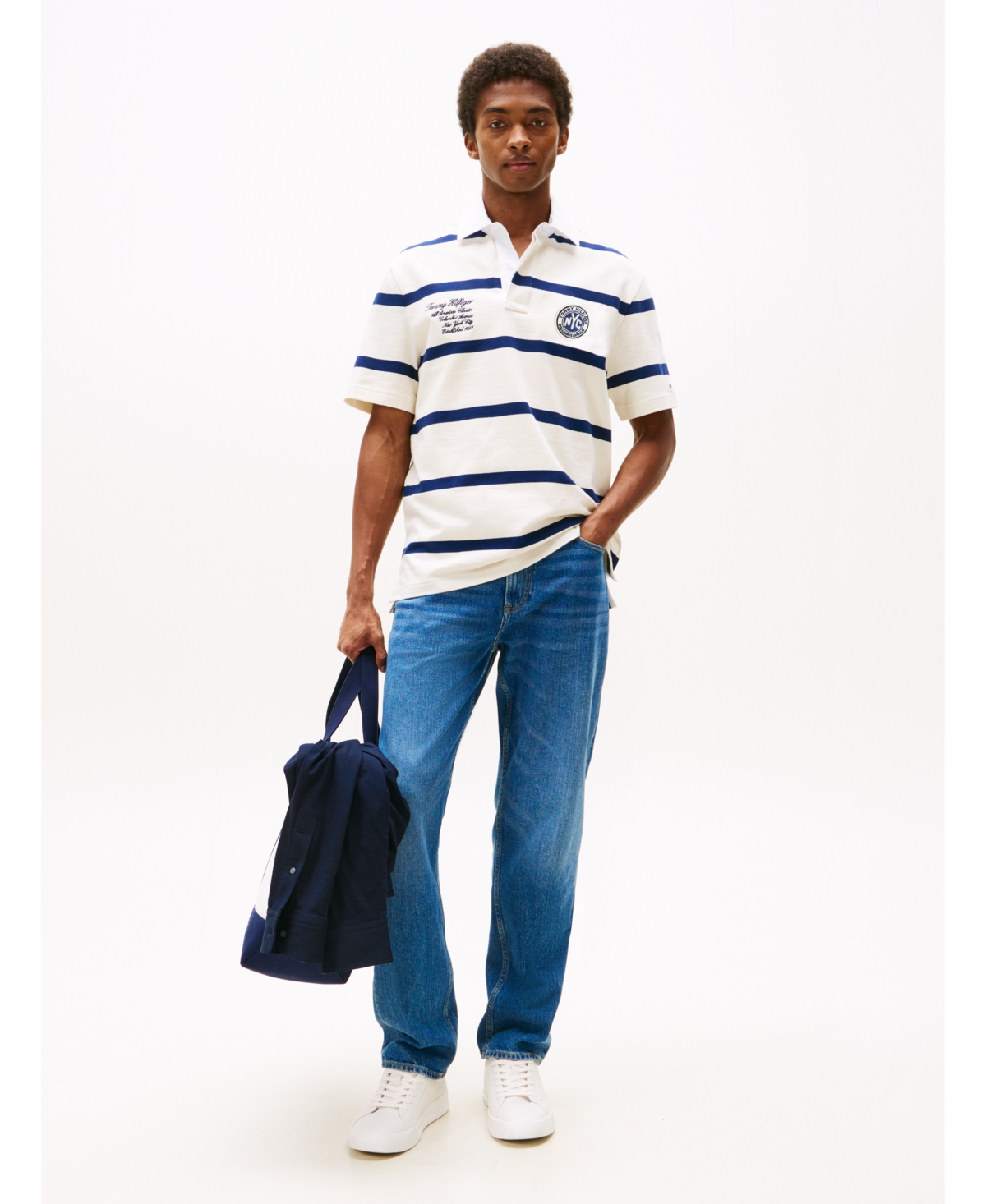 Tommy Hilfiger Men's Classic-Fit Rugby Stripe Logo Polo Shirt