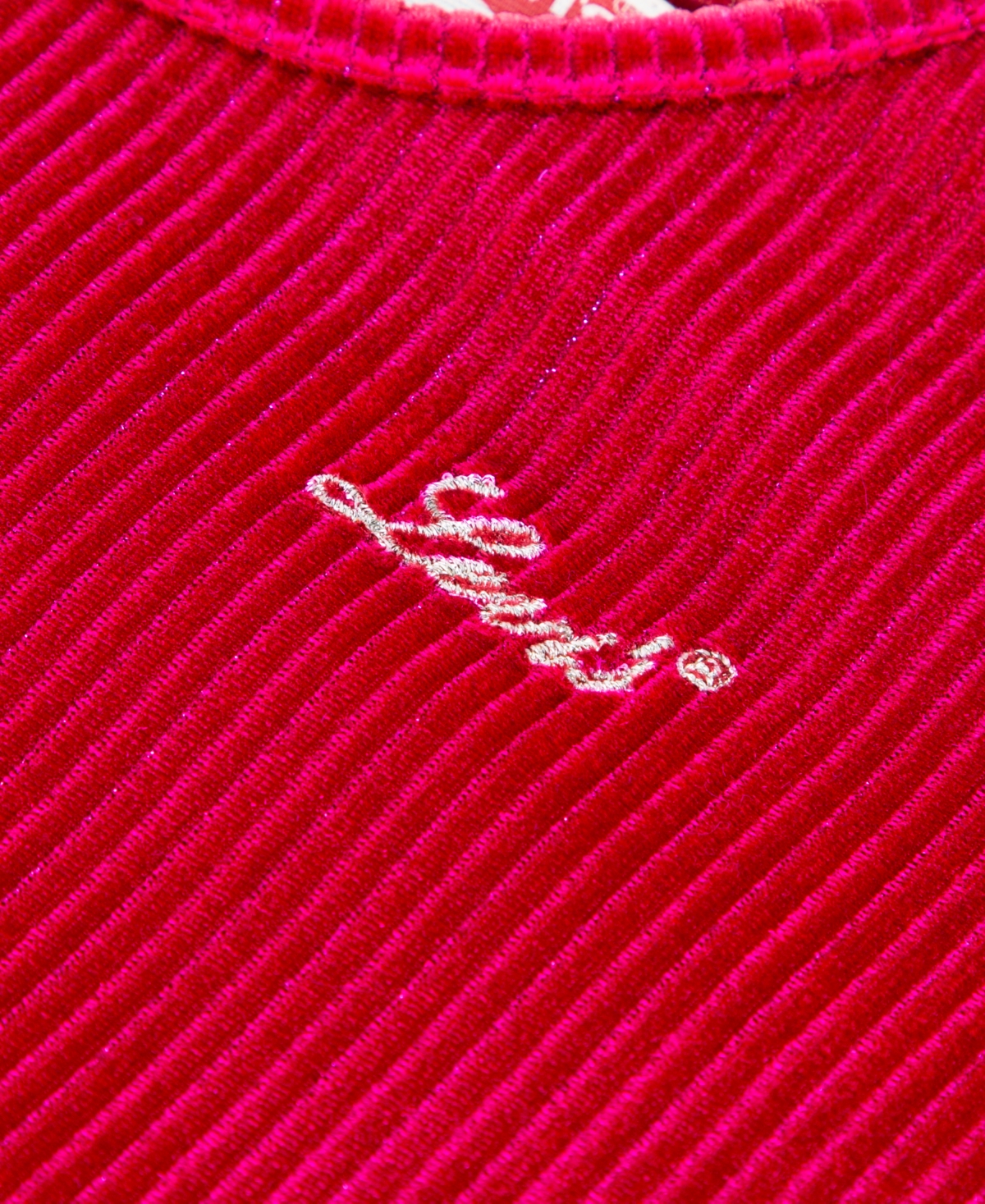 Levi's Little Girls 2-piece Long Sleeve Top And Wide Pants Velour Set In Red