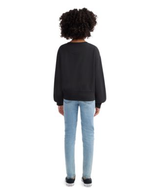 Girls' S-XL Meet and Greet Ribbed Crewneck Long-Sleeve Sweater