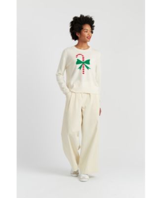 Women's Wool-Cashmere Candy Cane Sweater