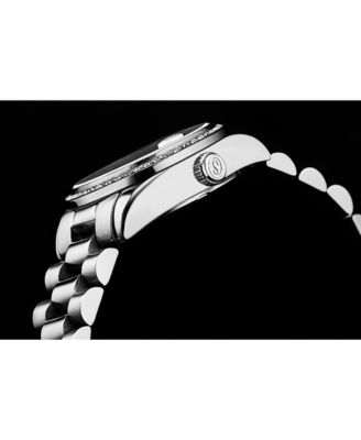 Women's Quartz ,Crystal Studded Bezel, MOP Dial, Stainless Steel Bracelet Watch