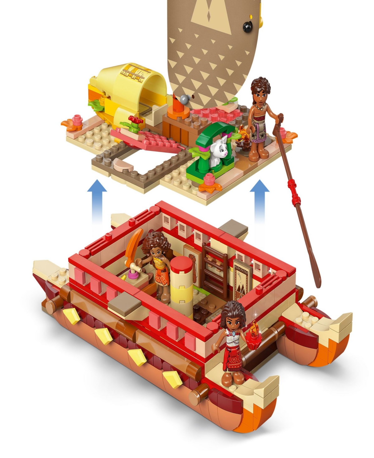 Lego Disney Moana's Adventure Canoe Fantasy Toy Model Kit In Multi