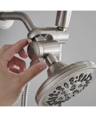 12 in Single-Handle 1-Spray Round Rain Shower Faucet Combo Set with Dual Function Pressure Balance Valve in Matte Black